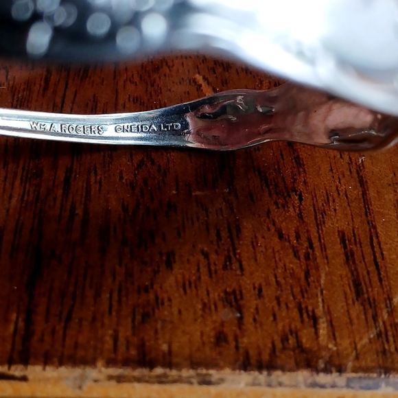 Vintage Wm. A. Rogers Oneida Spoon Cuff Bracelet Silver Plate Blank ID Style - Picture 3 of 8
